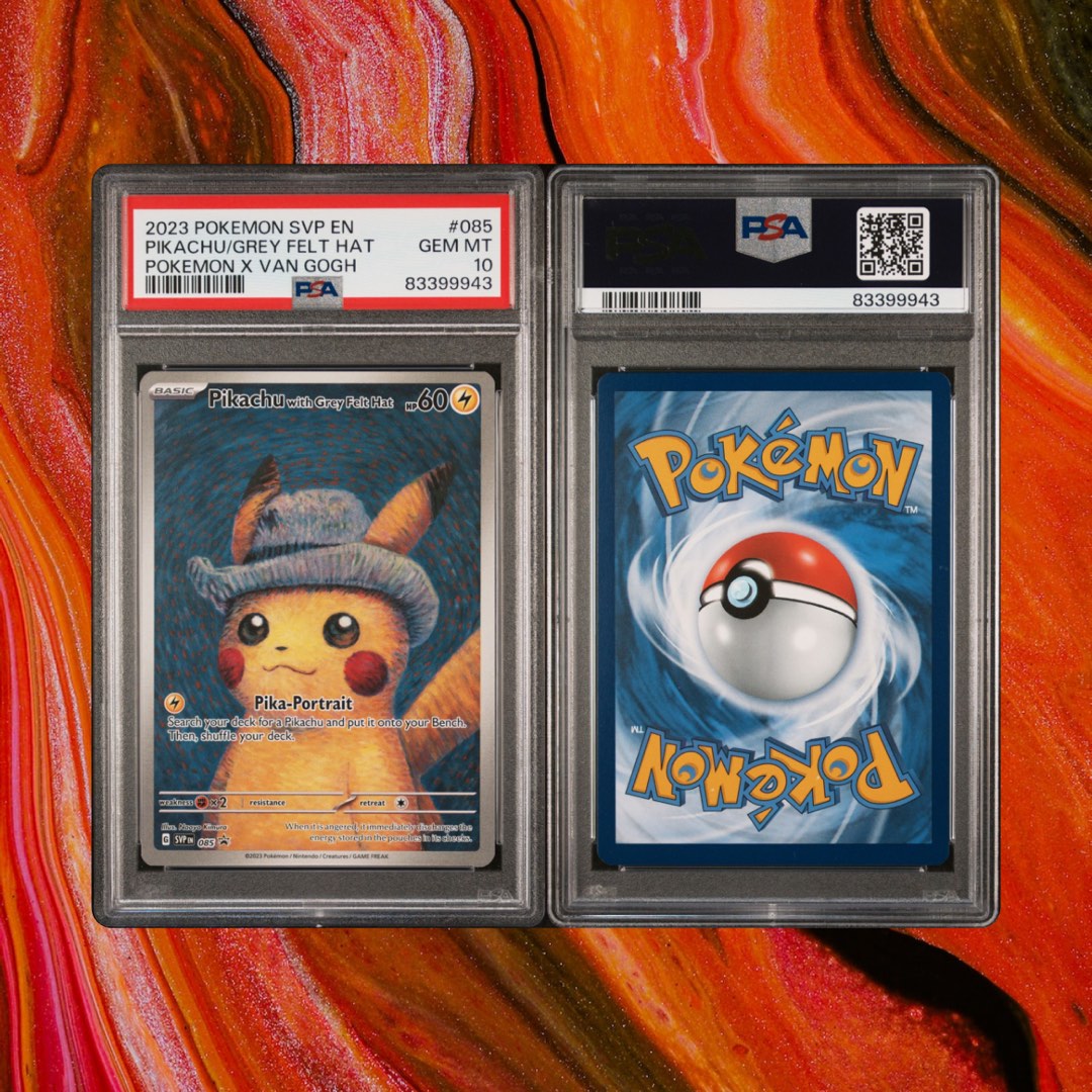 Pikachu With Grey Felt Hat 085 Promo Card Pokemon X Van Gogh