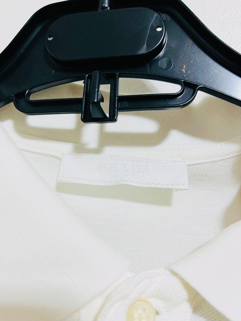 PRADA /Mytheresa terry polo shirt white, Men's Fashion, Tops & Sets,  Tshirts & Polo Shirts on Carousell