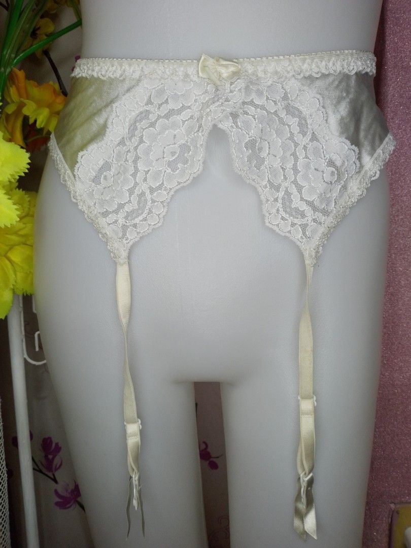 Preloved VS Cream white Stocking suspender (Category: Undergarments & Loungewear) located in Dasmarinas. Submitted by ms.happycorsets (Listing ID 1265702600, Image 1). Description: Preloved Cream white Stocking suspender Victoria secret on tag Can Fit to Small size to Medium size Stretchable Fabric With 4 stocking suspender No flaws Actual Photo Color may Change due to Camera Flash💕 Please Manage your Expectations Since this is preloved Clothes 