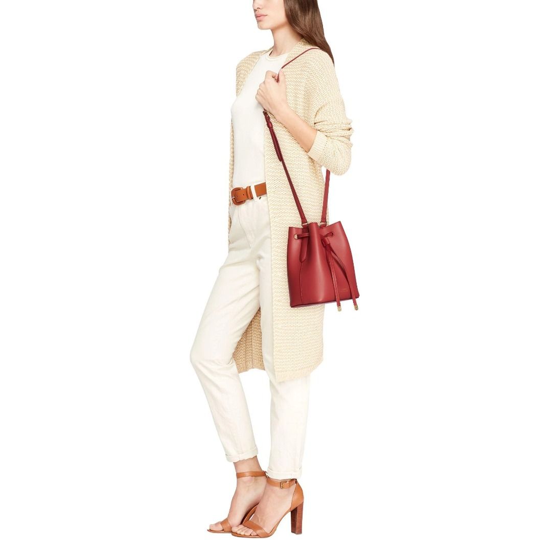 Lauren ralph lauren dryden debby ii mini leather drawstring bag sale