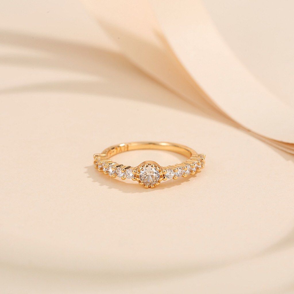 Gold plated discount swarovski ring