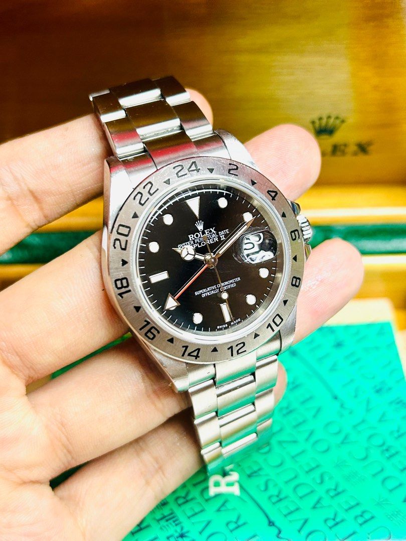 ROLEX Explorer II 16570 Black Dial 40mm Automatic Watch No Pin