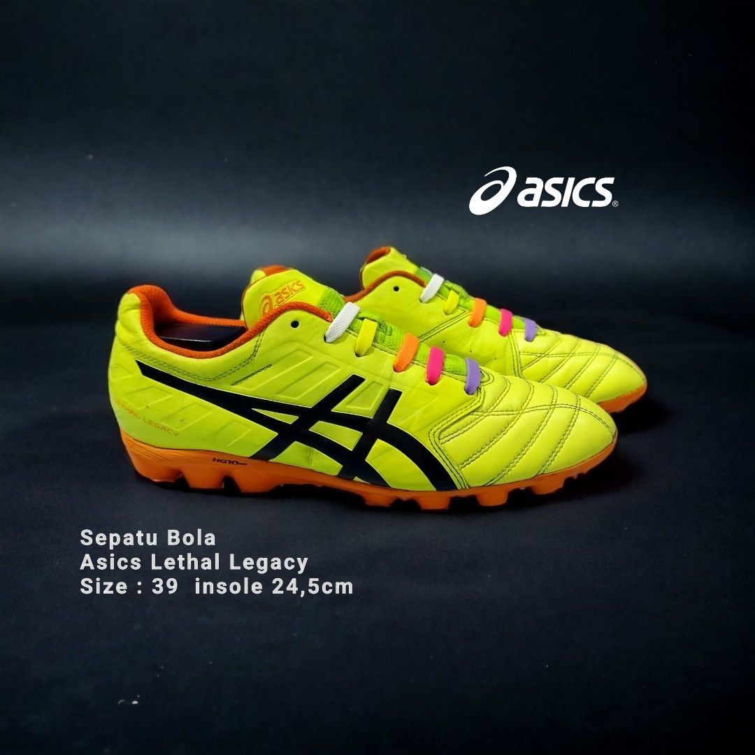 Sepatu Bola Asics Lethal Legacy TSI233 Stabilo Size 39 Olah Raga Perlengkapan Olahraga Lainnya di Carousell