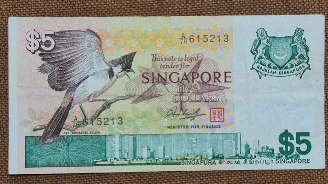 Singapore banknote bird $5 Hobbies Toys Memorabilia Collectibles
