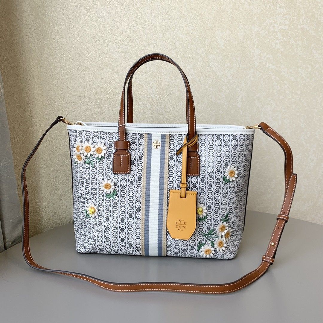 Tory burch women s gemini 2025 link canvas small tote