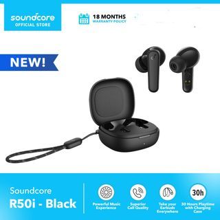 Soundcore by Anker R50i, Bluetooth 5.3 Earphones, IPX5, BassUp EQ, 30 hour Playtime, Fast Charging