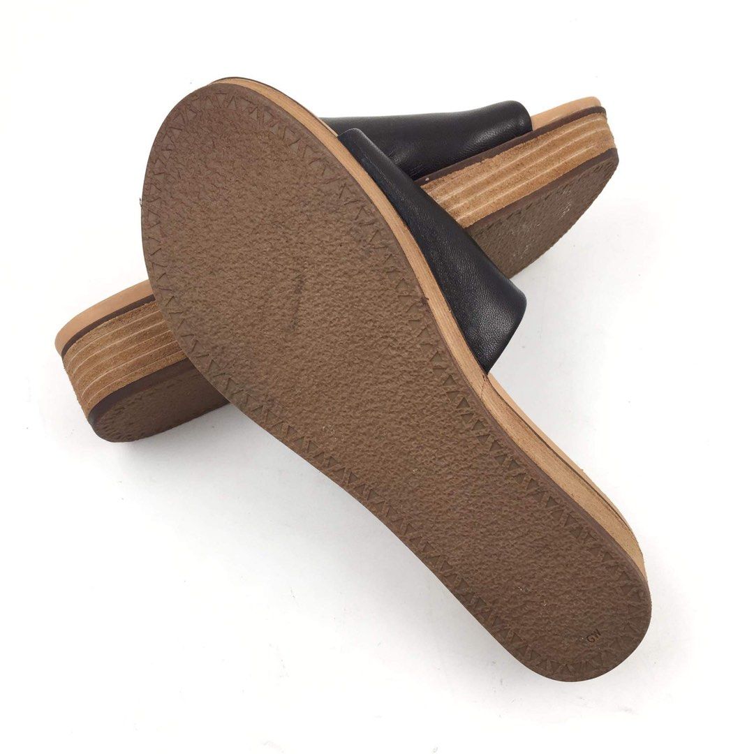 STEVE MADDEN Genca Slide Sandal Black Leather