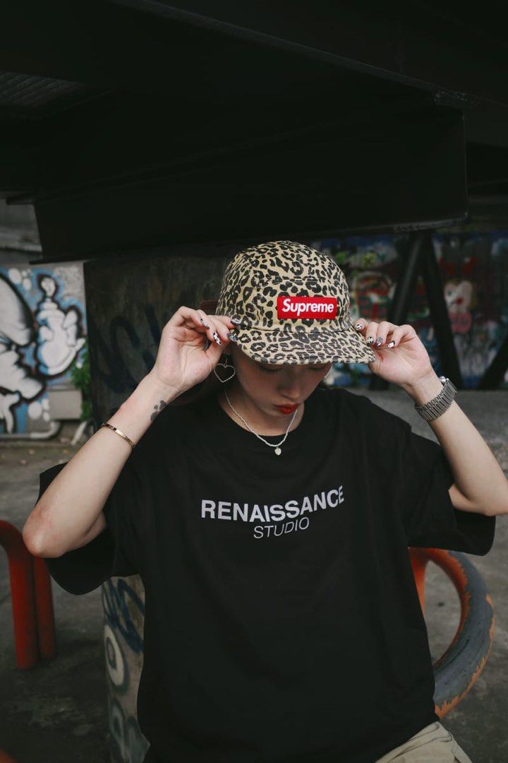 Supreme Washed Chino Twill Camp Cap Leopard 豹紋Box Logo 五分割帽