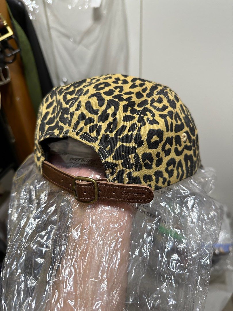 Supreme Washed Chino Twill Camp Cap Leopard 豹紋Box Logo 五分割帽