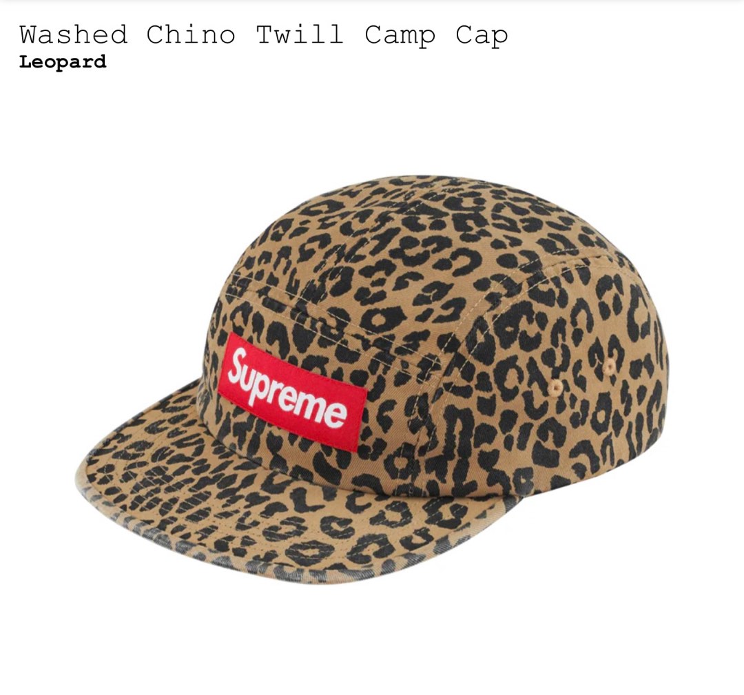 Supreme Washed Chino Twill Camp Cap Leopard 豹紋 Box Logo 五分割帽 街頭 潮流 品牌