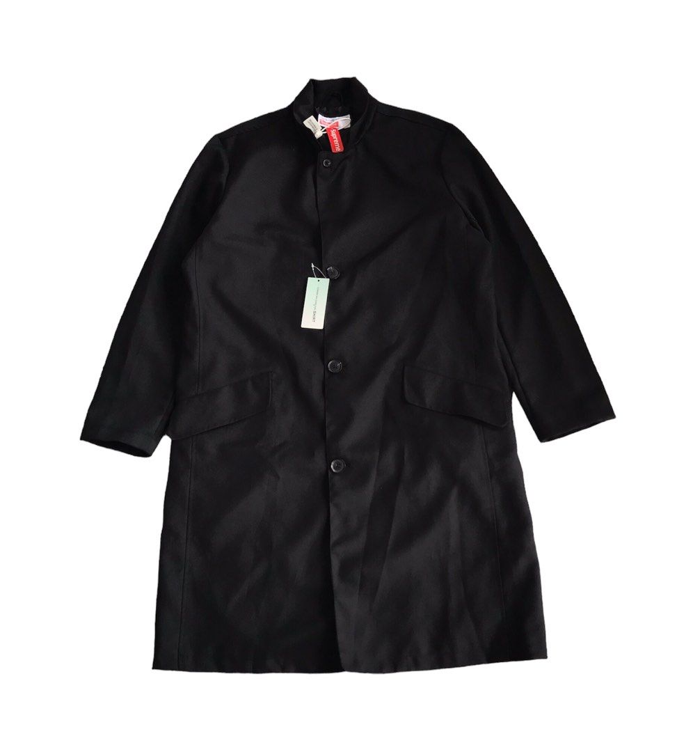 Supreme x Cdg Longcoat Fesyen Pria Pakaian Atasan di Carousell