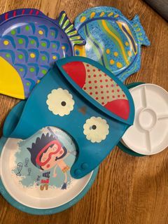 Toddler plate and oxotot bib take all