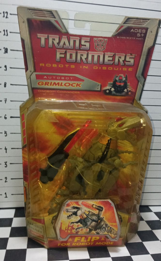 Transformers Robots in Disguise Classic Deluxe Grimlock (Category: Action & Battle Toys) located in Pateros City. Submitted by waterwheel-o (Listing ID 1265541006, Image 1). Description: Item is still unopened. Moderate damaged packaging but figure is still in good condition What you see is what you will get Background Measurement: Inches For Meetups only (no shipping) Meetup Time: Strictly 3:00pm onwards (everyday) SMS: 0960 451 0576 PM/Text (it