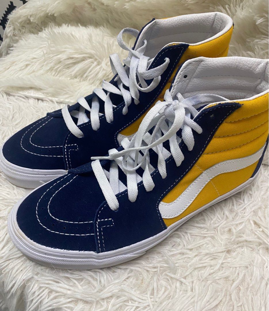 VANS Sk8 Hi Cut Yellow Blue for Unisex suitable for lifestyle