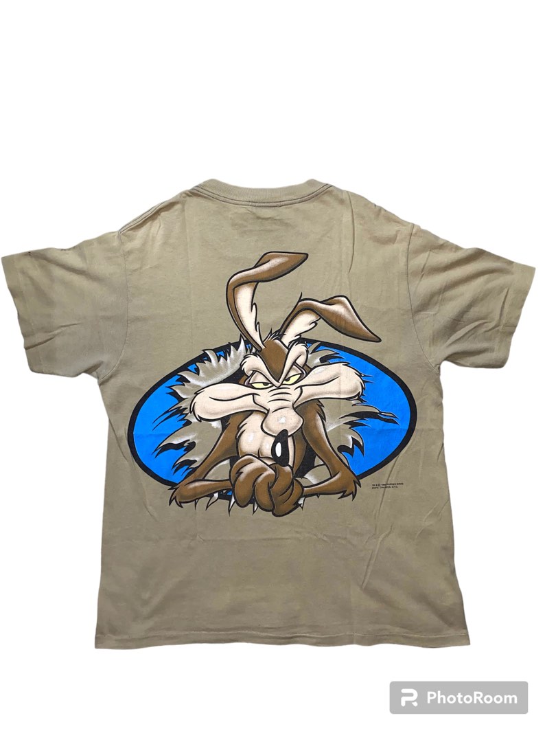 Tee-shirt Looney Tunes Wile E. Coyote Gris Et Noir - Taille M, Occasion Très Bon état - Style Graphique