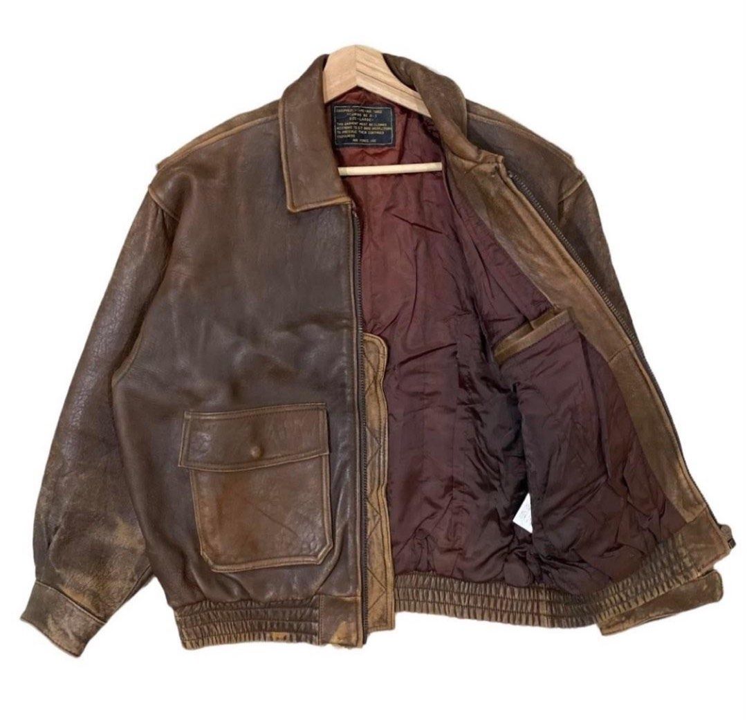 Air force leather cheap flight jacket