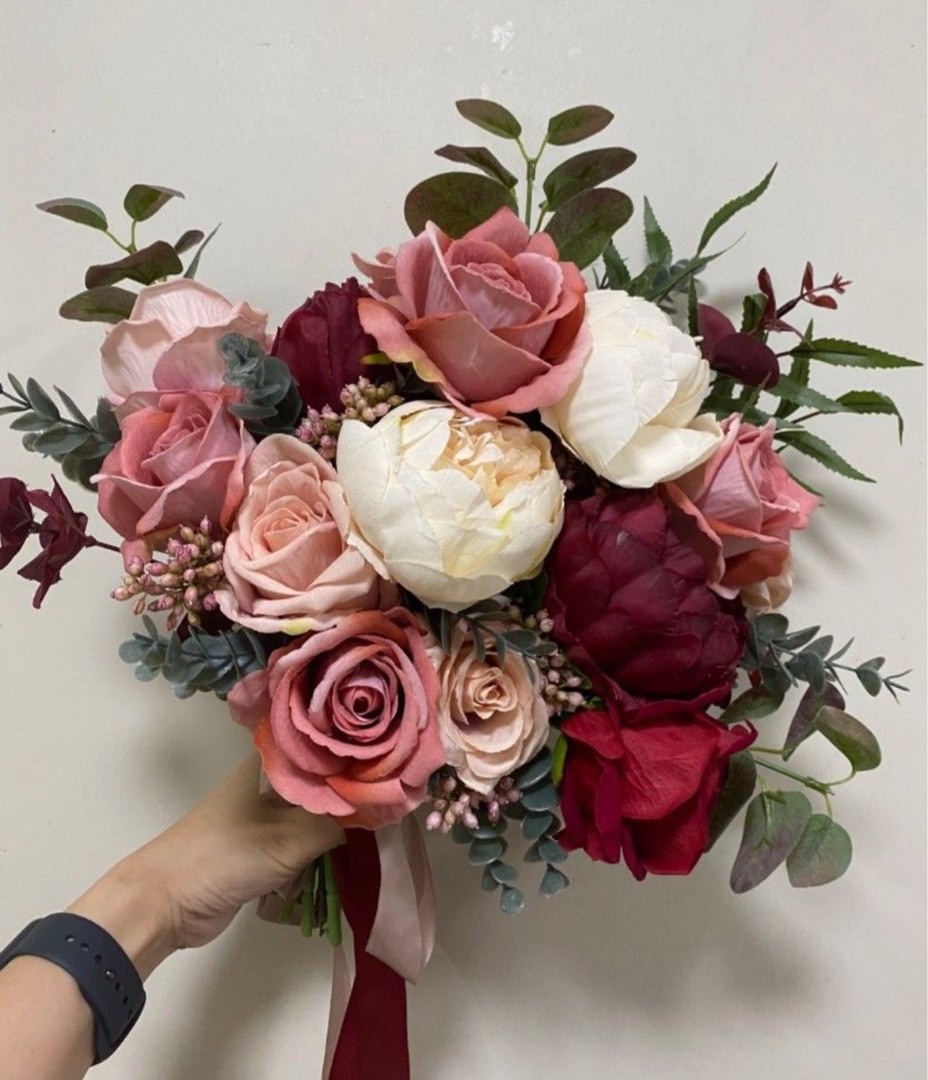 Whimsical Blooms faux flower bridal bouquet , Hobbies & Toys