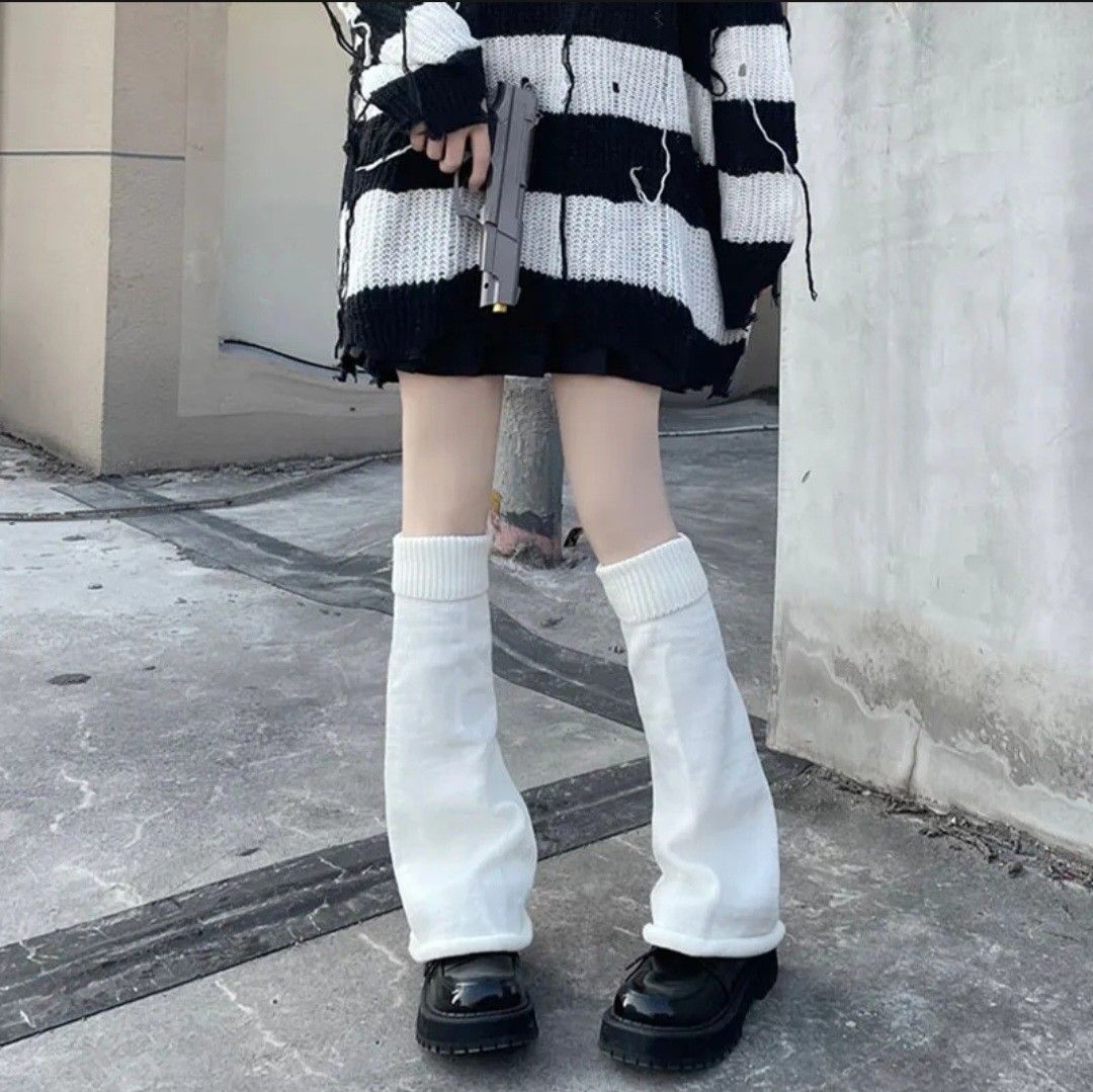 white oversized leg warmers, Women's Fashion, Watches & Accessories, Other  Accessories on Carousell