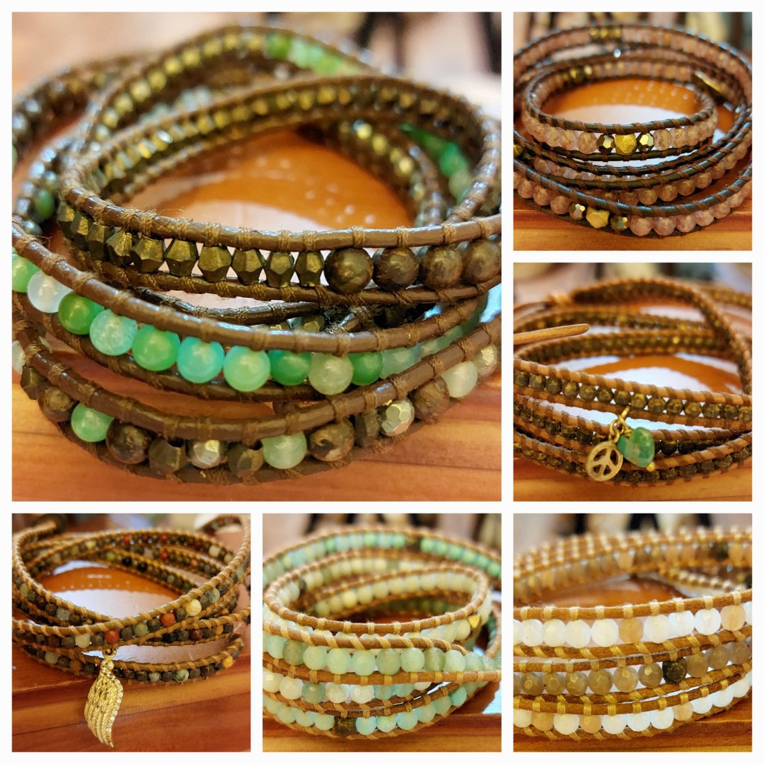 Handmade Leather Beaded Wrap Bracelets Women s Fashion Jewelry