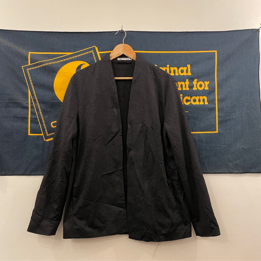 Zara Kimono Blazer, Men's Fashion, Tops & Sets, Formal Shirts on Carousell