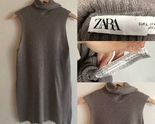Zara ribbed vest knit slit