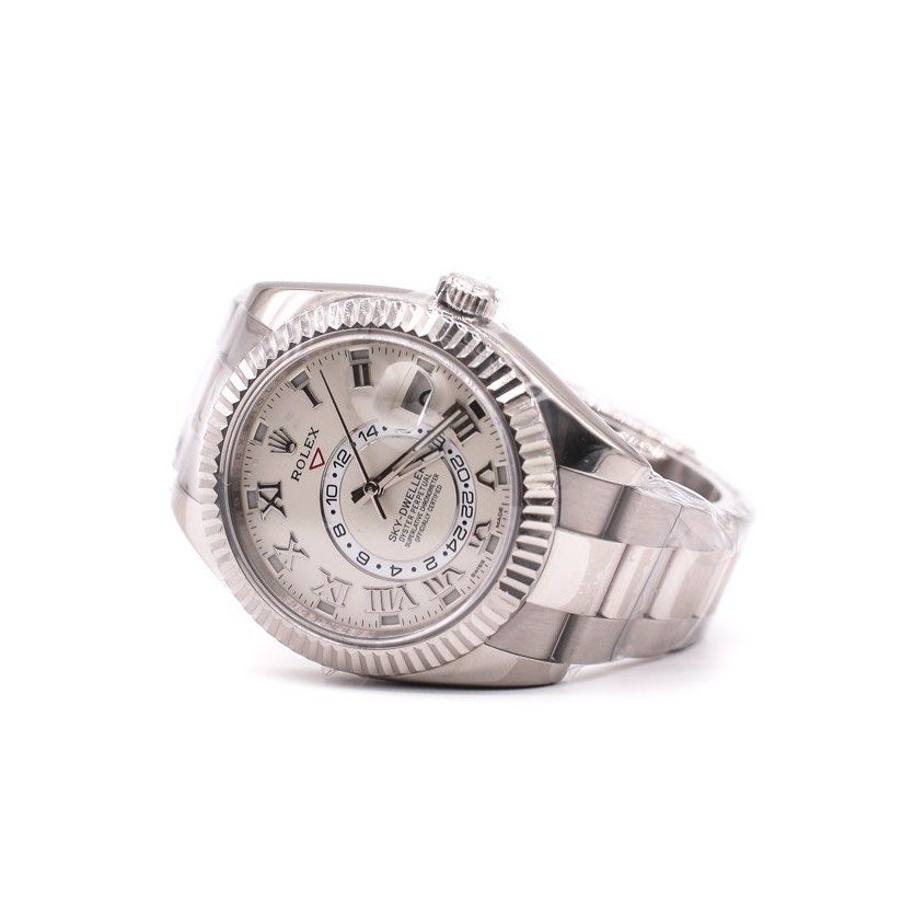 2015 Rolex Sky Dweller Annual Calendar GMT 18K White Gold Ivory Dial 42mm Ref 326939 (Category: Watches) located in Singapore. Submitted by bentimepieces (Listing ID 1231592406, Image 1). Description: *ALL PHOTOS ARE TAKEN BY US* Brand: Rolex Reference: 326939 Model: Sky Dweller Circa: 2015 Movement: Automatic Calibre: 9001 Case: 18K White Gold Bracelet: 18K white Gold Size: 42mm Dial Colour: Ivory Crystal: Sapphire Crystal Bezel: White Gold Cond