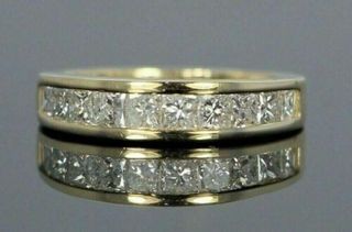 2.50ct princess cut VVs1 D Diamond wedding ring 14k yellow gold