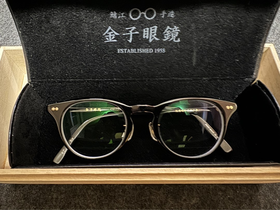 金子眼鏡kc 58 black celluloid 賽璐珞, 男裝, 手錶及配件, 眼鏡