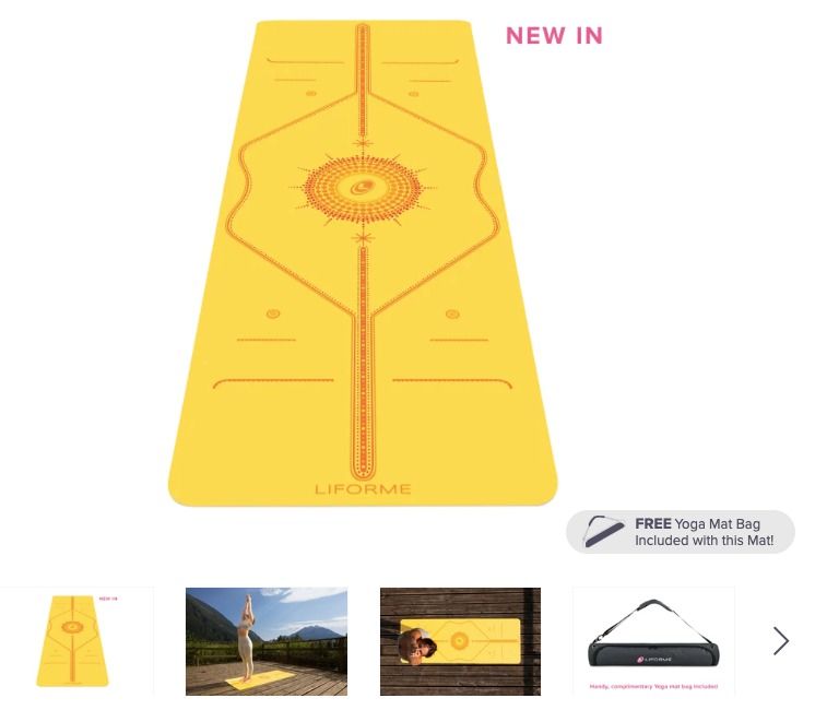 英國代購 LIFORME RADIANT SUN YOGA MAT － YELLOW, 運動產品, 運動與健身, 運動與健身 運動地墊