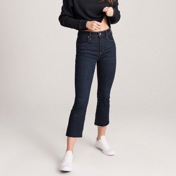 Abercrombie High Rise Ankle Flare Jeans
