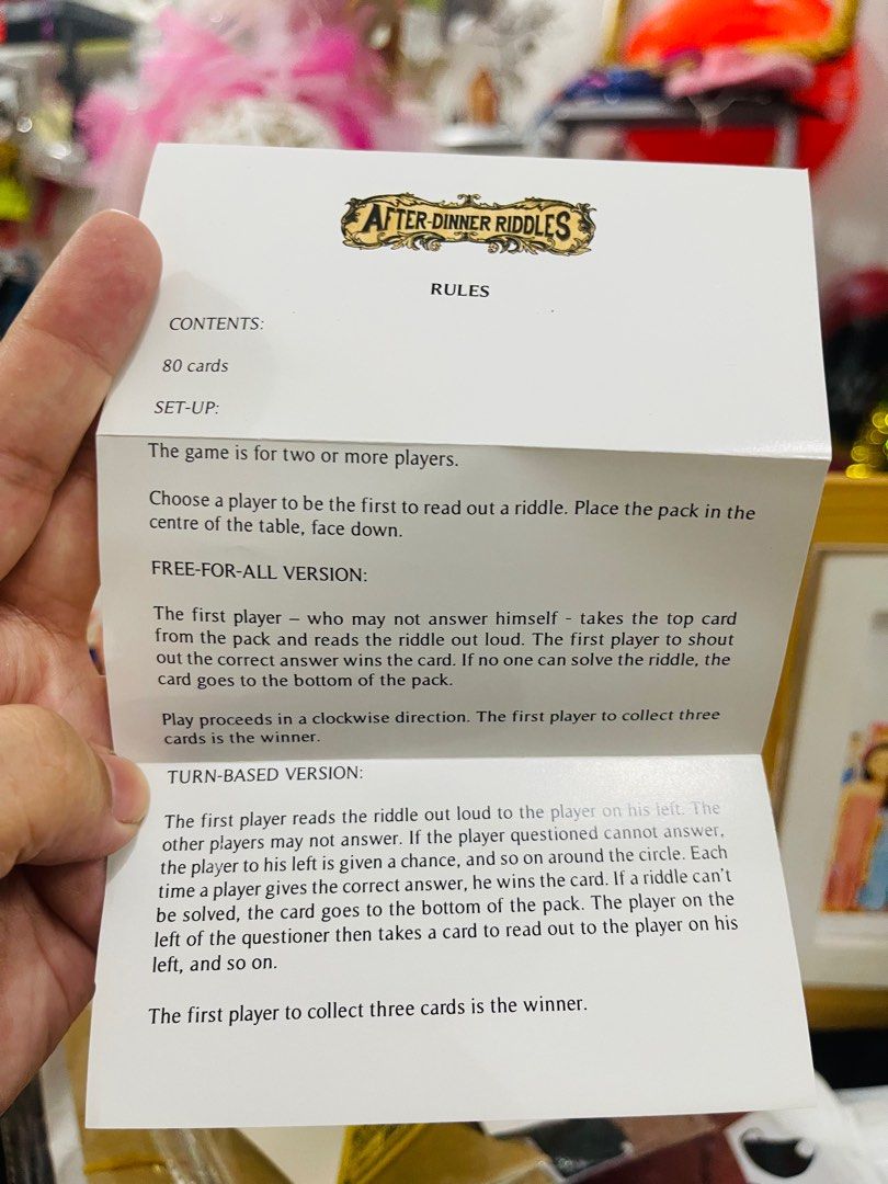 AFTER-DINNER RIDDLES MIND-BENDING RIDDLES, Hobbies & Toys, Toys & Games ...