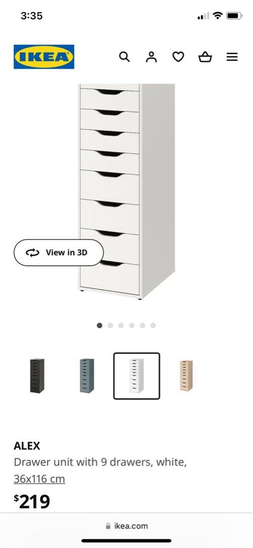 Alex drawers ikea white, Furniture & Home Living, Furniture, Shelves