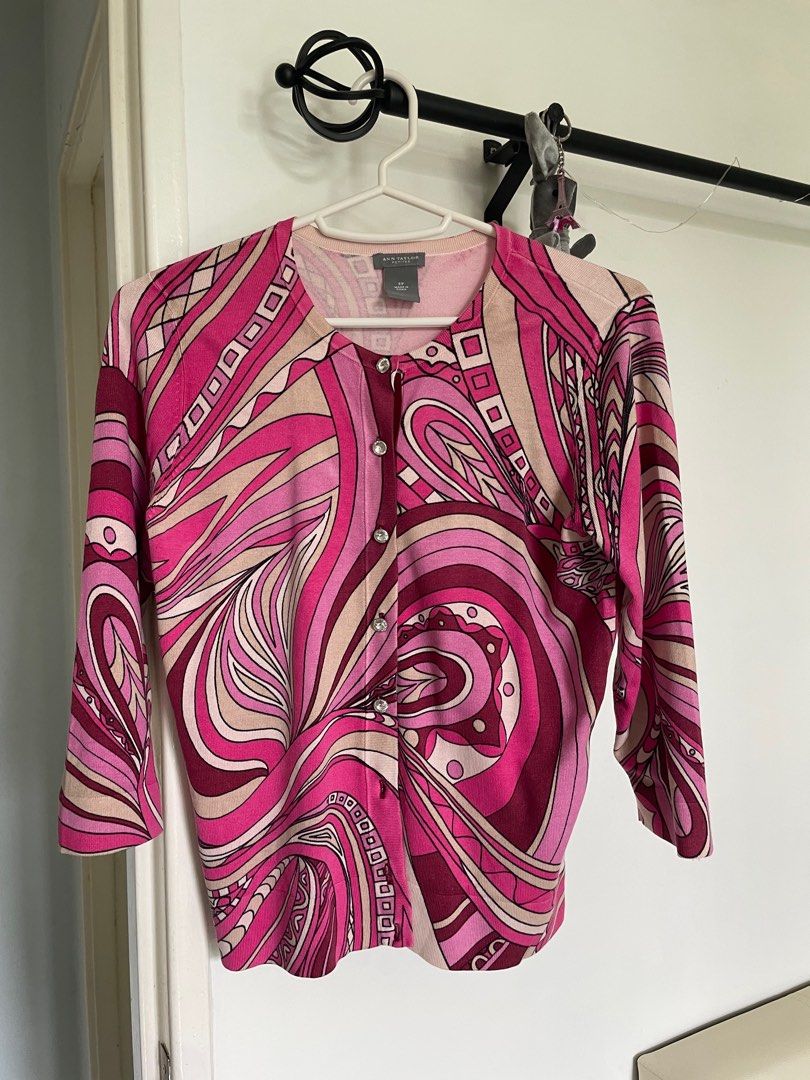 Ann taylor pink cardigan sale