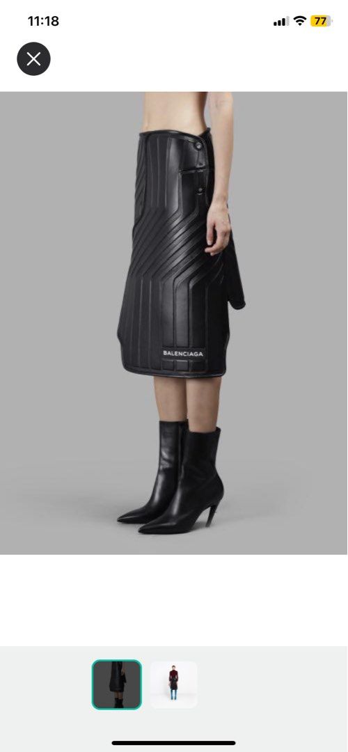 Balenciaga runway leather car mat skirt demna, Luxury, Apparel on Carousell