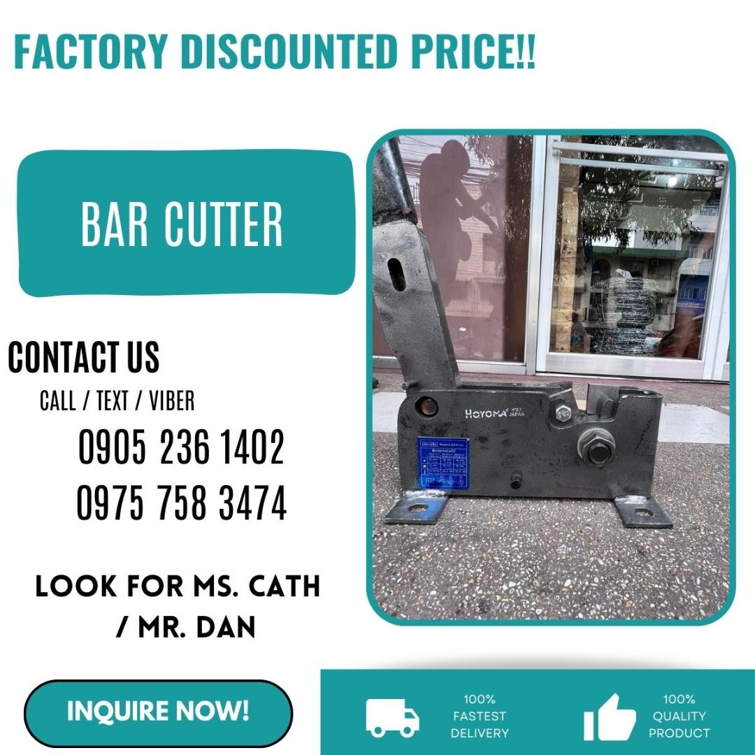 BAR CUTTER (Category: Construction Tools & Equipment) located in Manila. Submitted by cathvesta_sales (Listing ID 1265810179, Image 1). Description: .
