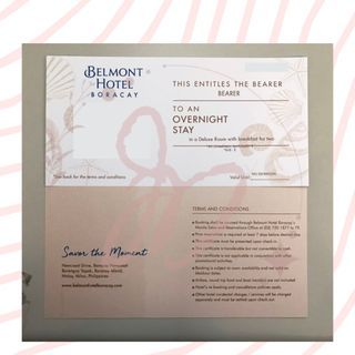 Belmont Hotel Boracay Gift Certificate