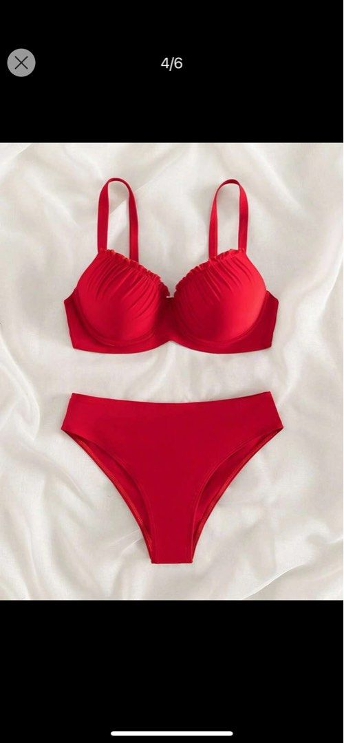 Red 2 piece bikini best sale