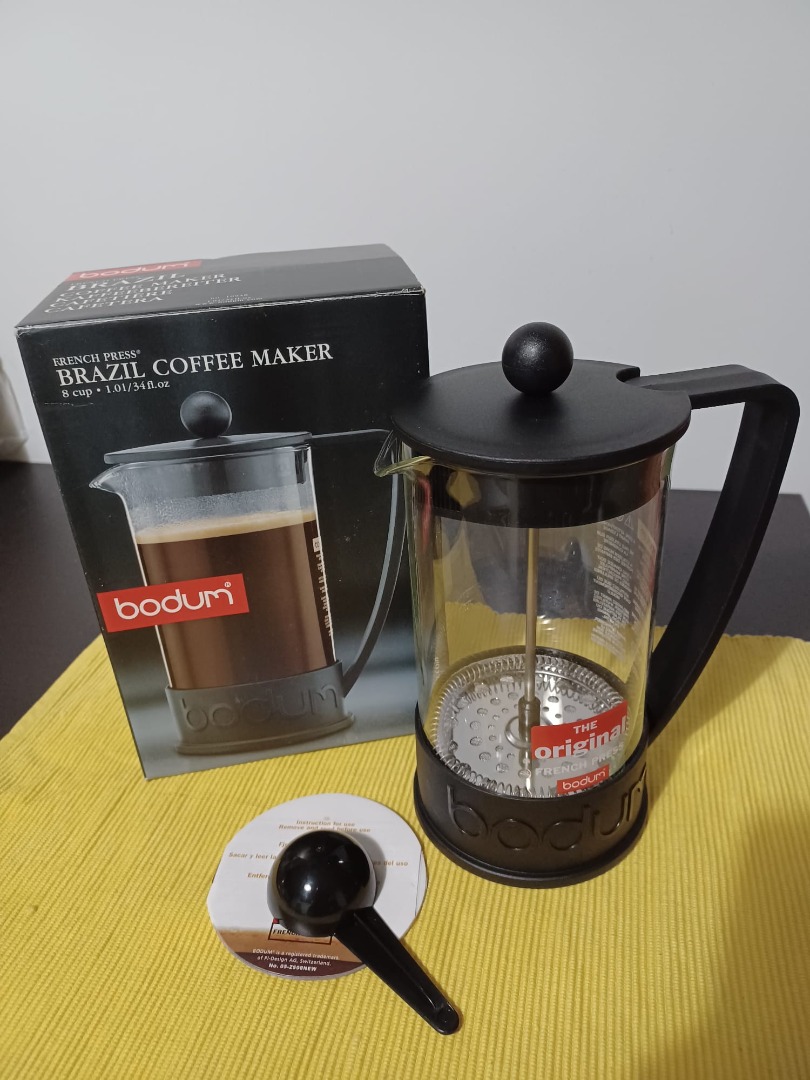 Bodum Brazil French Press Coffee Maker, 8 Cup, 1.0 L, 34 oz Black