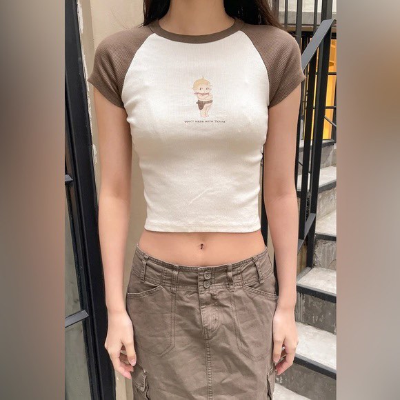 Brandy Melville BM bella top browni, Women's Fashion, Tops, Shirts on