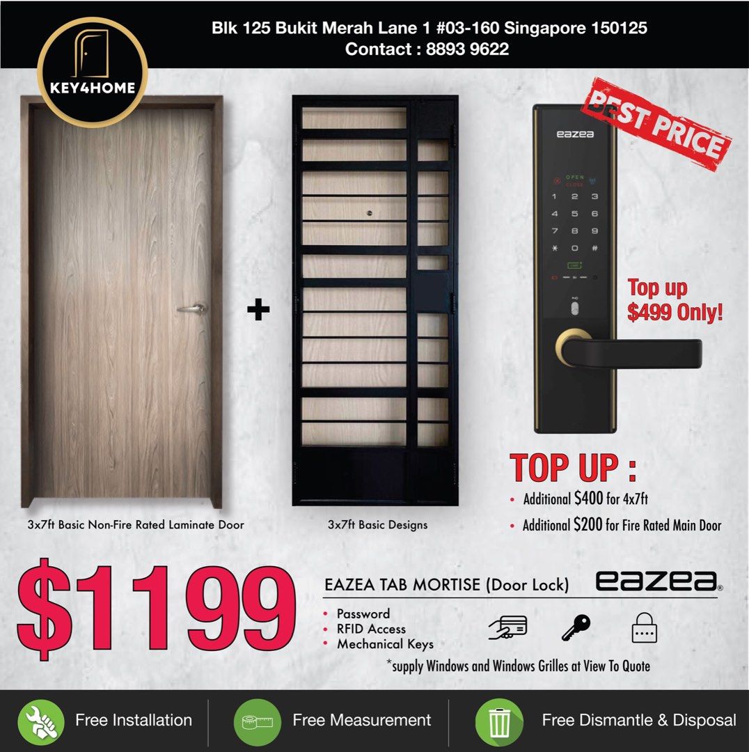 Bundle for HDB Gate + Main Door, Furniture & Home Living, Security