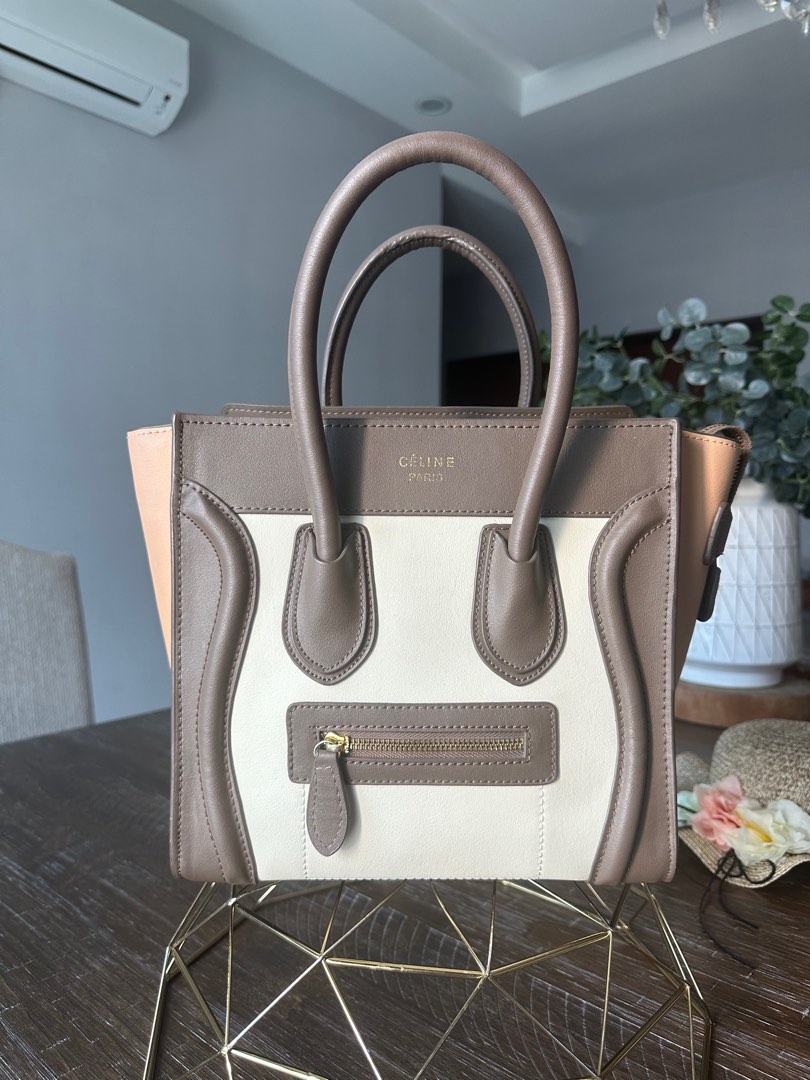 Celine Micro Luggage Tote in Trio Colours Women s Fashion Bags