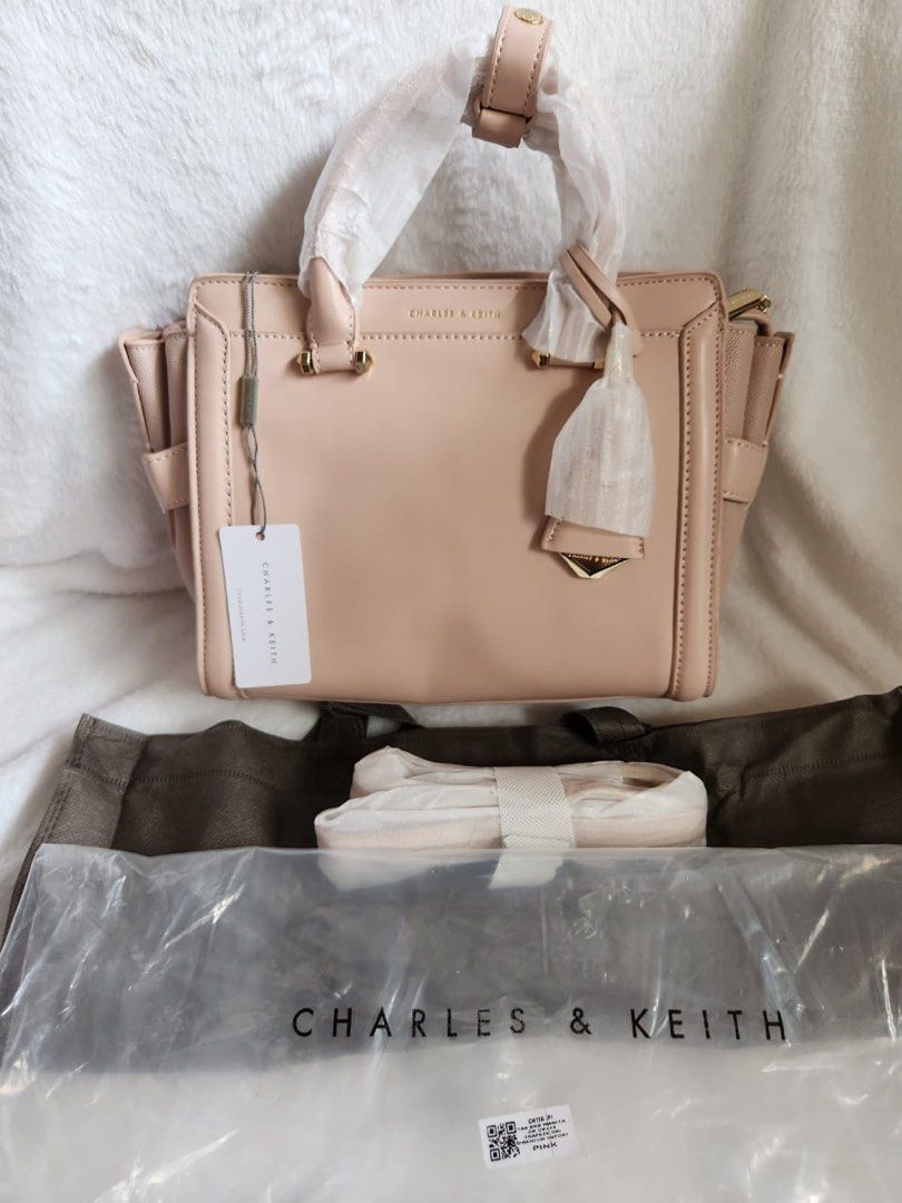 Charles Keith Boxy Trapeze Bag Tas Kantor Tote Sling Handbag COC MK KS