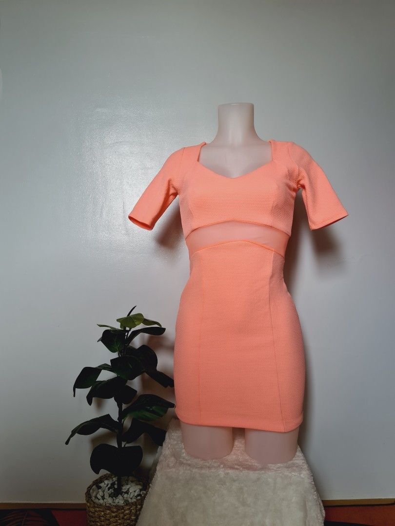 Charlotte Russe Branded neon bodycon sexy coordinate dress