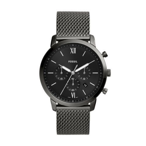 100 Authentic Warranty Fossil Neutra Chronograph Smoke Stainless Steel Mesh Watch 44mm FS5699 Men s Fashion Watches Accessories Watches on Carousell