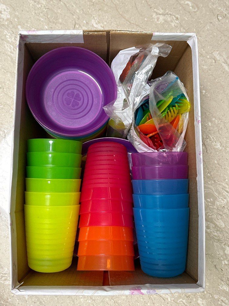 Ikea Children's Plate And Cutlery Set Colourful Rainbow IKEA