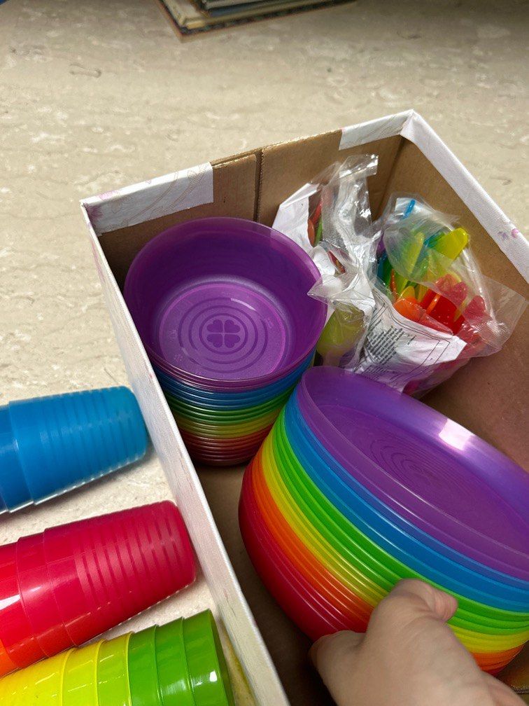 Cutlery Ikea Plastic Bowls And Plates IKEA (36PCS) KALAS BPA Free Children Kids Feeding Cutlery Utensil