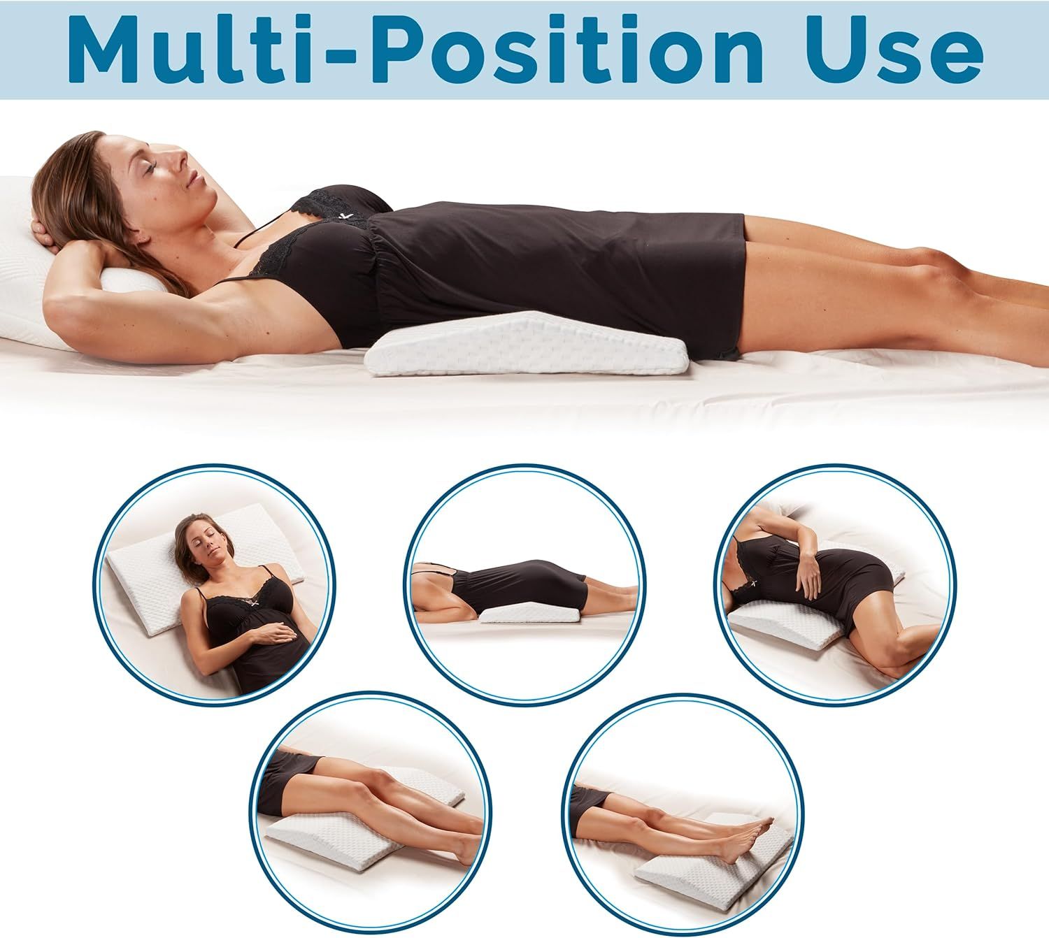 Lumbar Pillow for Sleeping, Adjustable Height 3D Lower Back Support Pillow  Waist Sciatic Pain Relief Cushion for Bed Rest - Side, Back and Stomach  Sleepers 