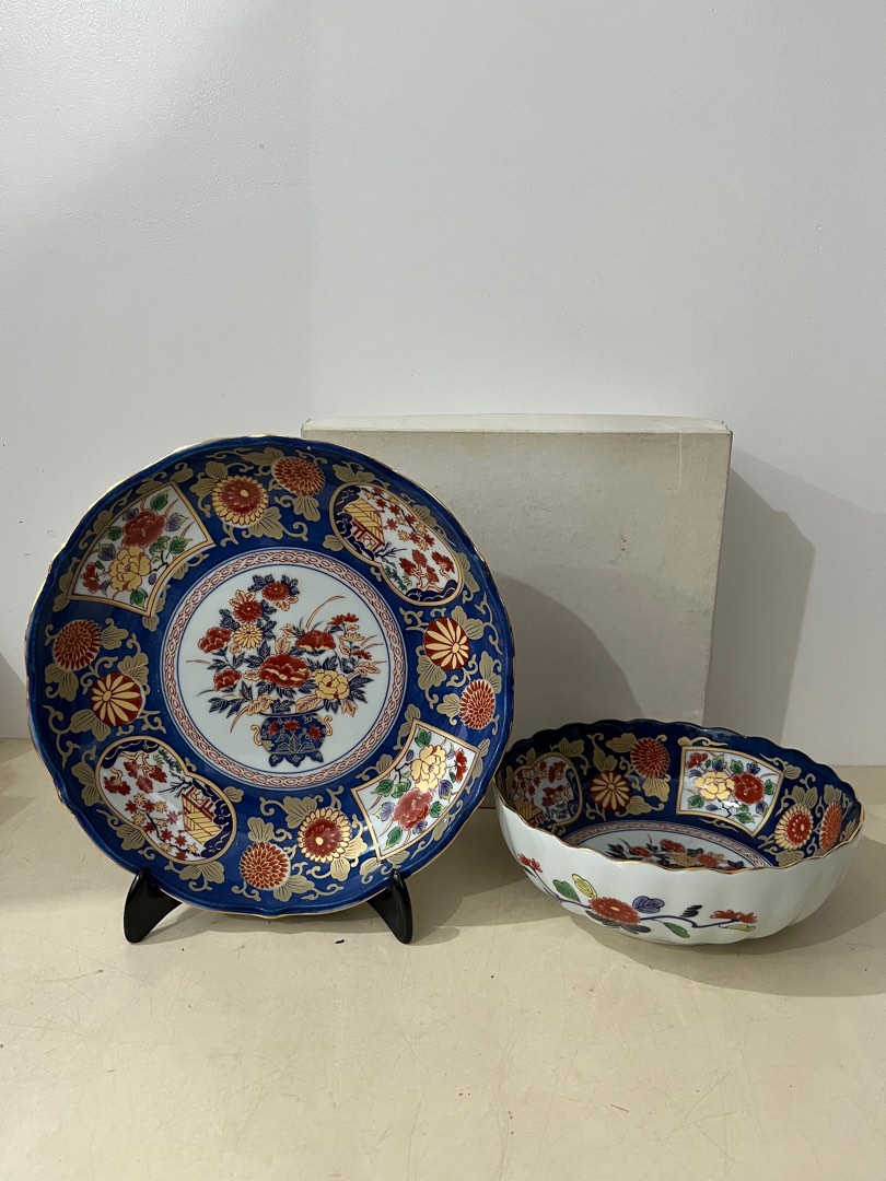 Deco plate arita big palate and big bowl, Furniture & Home Living