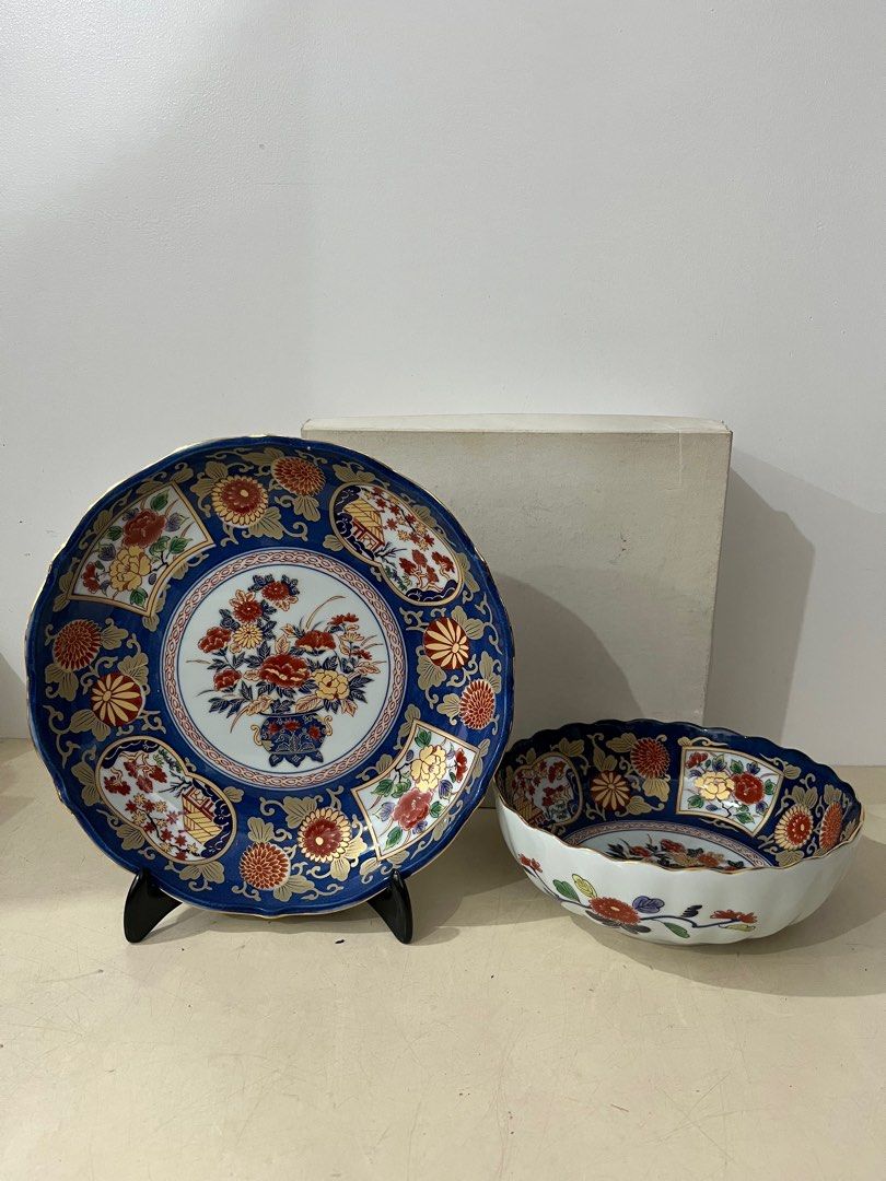 Deco plate arita big palate and big bowl, Furniture & Home Living