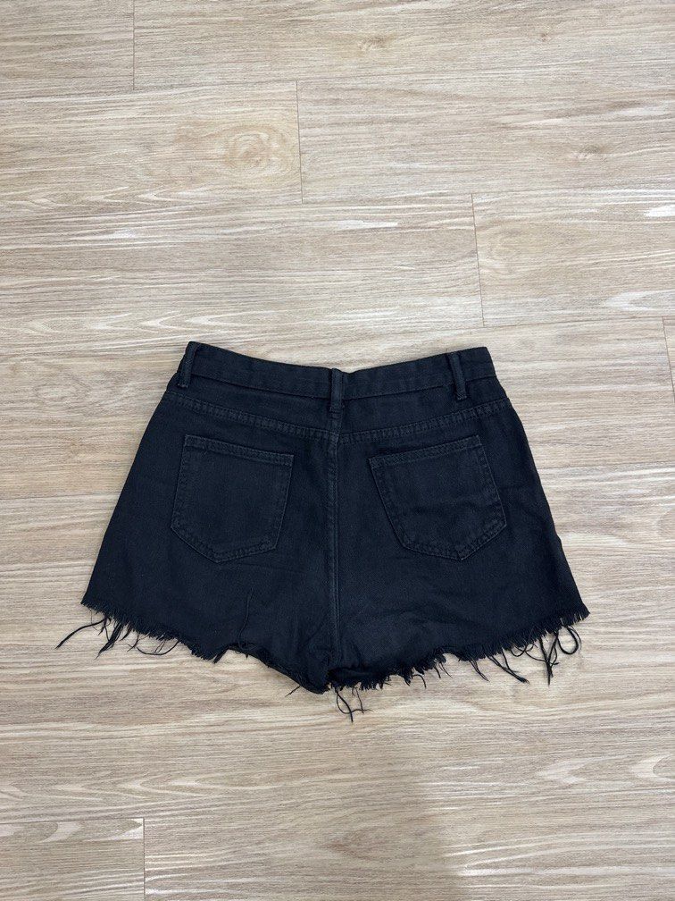 Denim black shorts Clearance